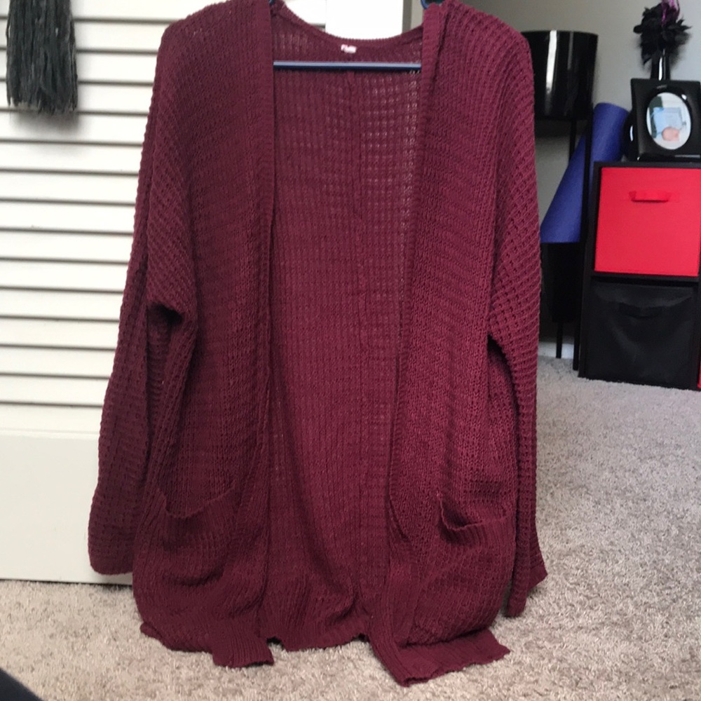 Maroon cardigan